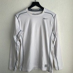 Nike White Pro Combat Hyperwarm Fitted Size M